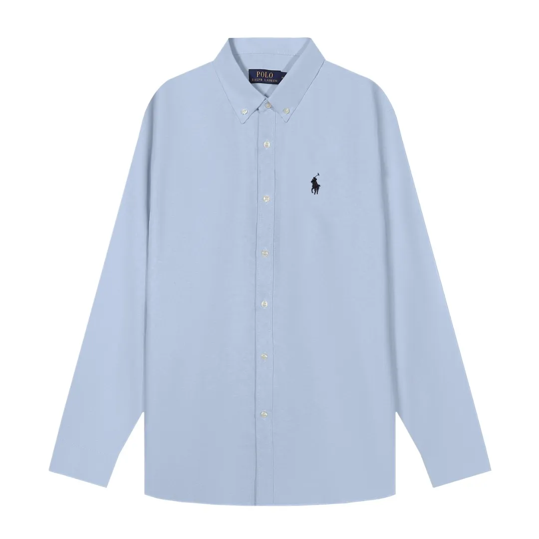 🅿️198 LO5# The highest quality in the market, can be scanned, long-term sales, Ralph Lauren cardigan polo embroidered logo import and export version, classic version cotton dyed Oxford cloth shirt Ralph Lauren/Ralph Lauren Men's 23 autumn classic version cotton dyed Oxford cloth shirt RL's popular Oxford cloth boyfriend big shirt on the street this year! This is the first shirt in autumn~ This one really wins with its color! It looks white and soft, and the upper body is full of temperament. It is not difficult to wear, and it is easy to wear! It is so beautiful! It can travel through four seasons and looks good no matter how you match it. This is a very rare color! I fell in love at first sight haha! Four sizes, XS-L, same style for men and women~ Size: XS, S, M, L color: purple, yellow, white, blue, pink, gray